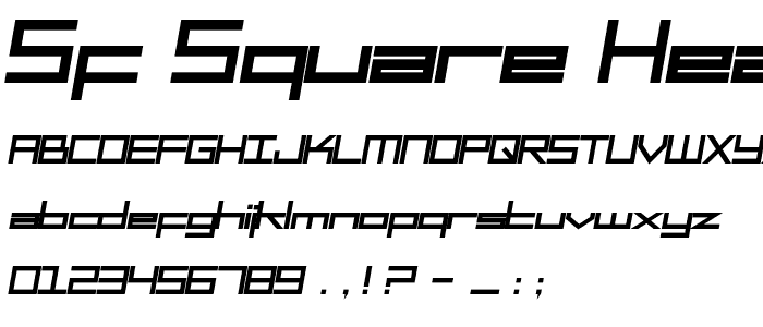 SF Square Head Bold Italic font